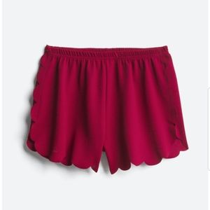 High Elastic Waisted La Class Scalloped Shorts